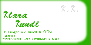 klara kundl business card